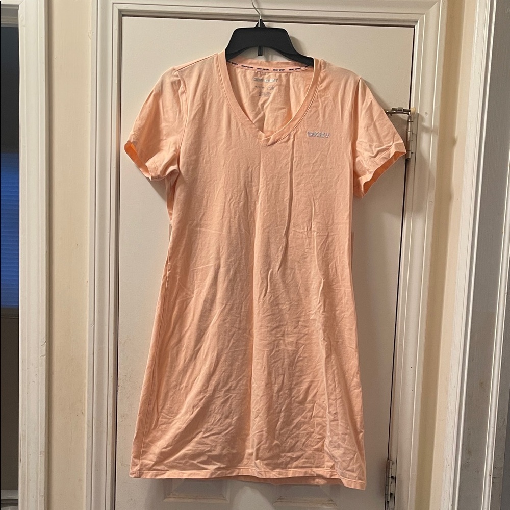 DKNY Women's Light Peach Short Sleeve Tee